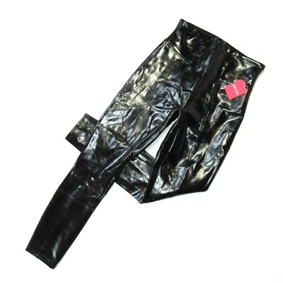 NWT SPANX 20301T Faux Patent Leather Leggings in Classic Black Glossy L Tall - Image 1 of 4
