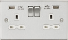 Knightsbridge 13A 2G Switched Socket Dual USB Charger (2.4A) with White Insert