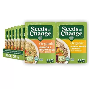 SEEDS OF CHANGE Organic Rice Variety Pack Quinoa and Brown Rice with Garlic & - Picture 1 of 6