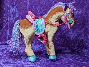 Groovy Girl Brown Horse DUCHESS Plush Purple Accents 15" w/ Tag, Sound & Saddle - Picture 1 of 11