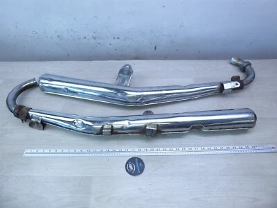 1975 Kawasaki S1 250 K725-1) left right exhaust headers mufflers pipes set parts - Image 1 of 4