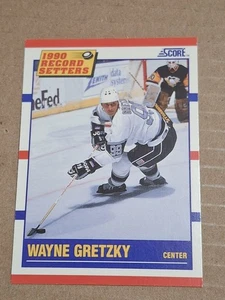 CARTE WAYNE GRETZKY SCORE RECORD BREAKER LH 1990-91 #347 KINGS EDMONTON OILERS - Photo 1/2