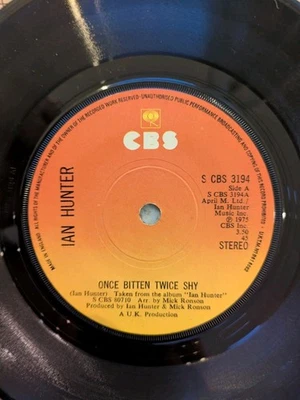 Ian Hunter Once Bitten Twice Shy 7" Vinyl Single 1975 S CBS 3194 - Image 1 of 3