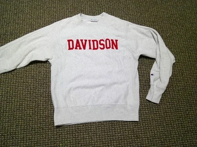 Винтажный Davidson колледжа поднятый сшитый чемпион серый обратный плетение толстовка S - Изображение 1 из 4