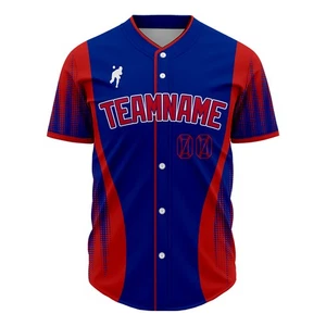 Chicago City Dot Custom Jerseys Baseball For Man Personalized Blue Red - Picture 1 of 7