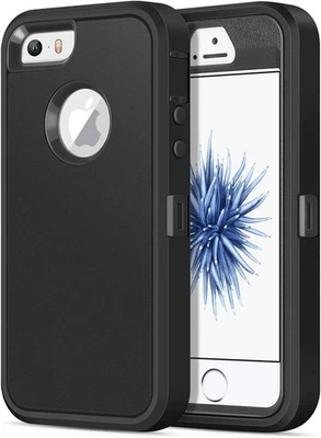 Jelanry for iPhone 5/ 5S/ SE 1st Generation (2016) Case Heavy Duty Black