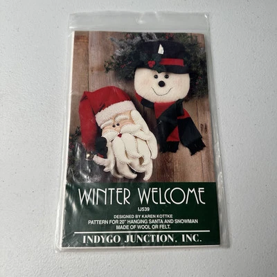 Craft Pattern Indygo Junction Christmas Decor WINTER WELCOME Santa- Vintage 1998 - Image 1 of 3