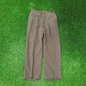 Vintage 80s Disco MOD Wool Serge Trousers Pants 30x29 Green - Picture 1 of 20