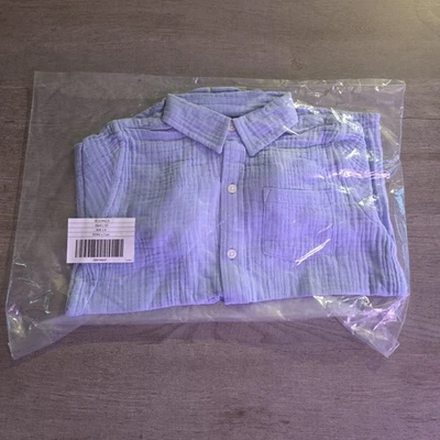 Janie And Jack Boys The Cotton Gauze Shirt Size 6 Blue  - Image 1 of 2