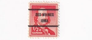 SELLO US SCOTT 1030 "Franklin" 1/2 CENTAVO 1955 PRECANCELADO - B - Imagen 1 de 1