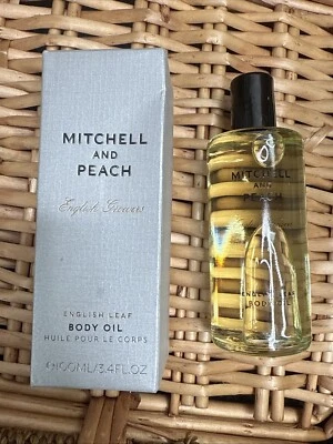 NUEVO - Hoja de aceite corporal Mitchell and Peach English Growers tamaño completo 3,4 fl oz Foto 1 de 2