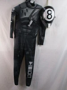 Fortnite 8 Ball Kostüm Jungen groß schwarz weiß Overall Maske nur Messer neu - Bild 1 von 11