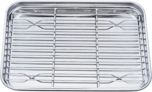 Toaster Oven Pan Tray with Cooling Rack, Stainless Steel Toaster Ovenware Pan, C - Picture 1 of 12