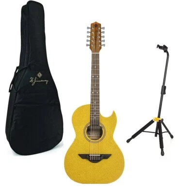 H Jiménez El Estandar Acústico/Eléctrico Dorado Brillo Bajo Quinto + Bolsa y Soporte Foto 1 de 4