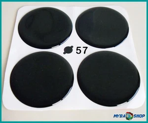 Black Silicone Sticker ∅= 2 1/4in For Hub Caps Emblems Sticker New x4 - Picture 1 of 1