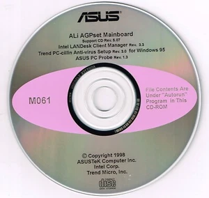 ASUS ALi AGPset Mainboard Support Driver CD (Treiber) - Bild 1 von 1