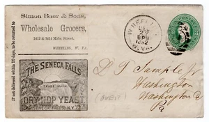 1882 Simon Baer Grocers Wheeling WV Illustrated AD with Whale for Soapine - Picture 1 of 2