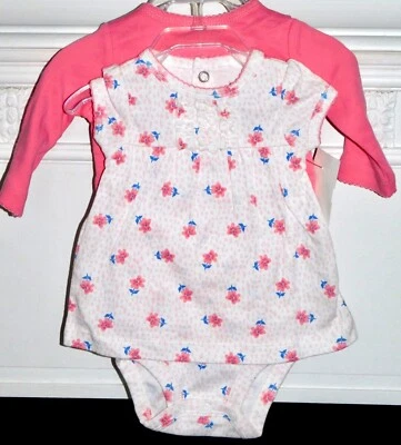 JUST ONE YOU Girls 2 Pc Romper Dress w Sweater Sz Newborn UP TO 7 Lbs New NWOT - Image 1 of 4