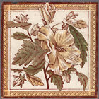 T & R Boote - c1885 - Hibiscus Flower - Antique Victorian Aesthetic Tinted Tile
