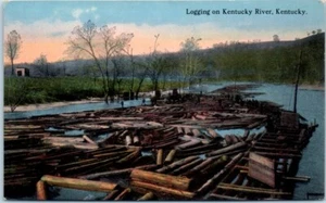 LOGGING on KENTUCKY RIVER Kentucky KY - Postcard - Picture 1 of 2