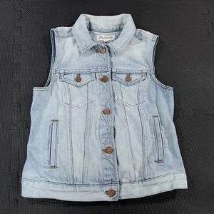 Madewell Denim Vest Small Womens Light Blue Acid Wash Sleeveless - Picture 1 of 7