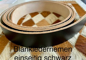 Lederriemen Schwertgürtel Koppelriemen einseitig schwarz Länge 110 - 220 cm