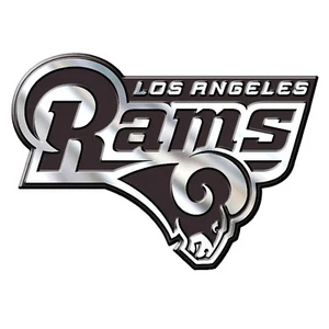 Calcomanía emblema cromado plástico automático de fútbol americano de los Angeles Rams - Imagen 1 de 1