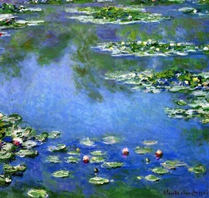 Water Lilies by Claude Monet Giclee Fine Art Print Reproduction on Canvas - Picture 1 of 1