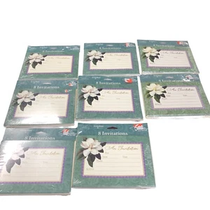 8 neue generische Blumen-Geburtstagsparty-Einladungen & Umschläge. Neu in Verpackung. Designware - Bild 1 von 4