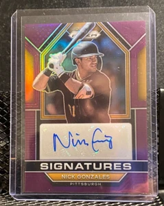 Nick Gonzales 2023 Prizm Signatures Purple Auto #06/99 - Pirates - Bild 1 von 2