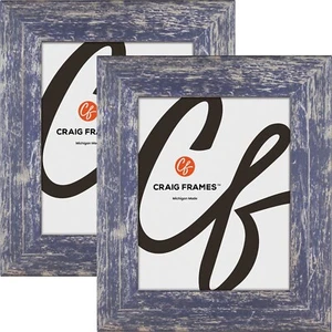 American Barn, 2" Blue Faux Barnwood Picture Frame, 4x5 - 24x36, 2-Pack - Picture 1 of 11