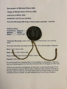 ITALY=1414-1423=REPUBLIC of VENICE=BULLA LEAD SEAL=T. MOCENIGO-64th DOGE#04128 - Picture 1 of 13