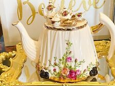 Stunning!Vintage Royal Albert Old Country Roses Large(27cm Wide)Victorian Teapot