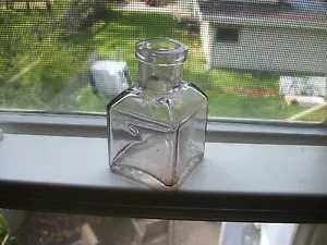 CCSGCO BASEMARKED SCHOOLHOUSE SHAPED PALE AMETHYST INK 1890S ERA - Picture 1 of 4