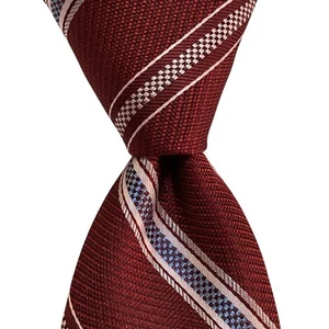 PERRY ELLIS PORTFOLIO Men's Necktie Skinny Designer STRIPED Burgundy NWT $55 - Picture 1 of 3