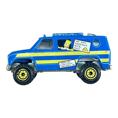 Vtg Hot Wheels 1977 The Simpsons Bart Lisa Blue Camper Van Mattel Car Truck Blue - Image 1 of 4