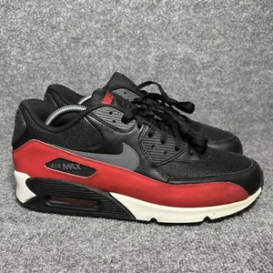 Nike Air Max 90 Essential Shoes Mens 12 Black Red Gray Sneakers 537384-062 RARE - Picture 1 of 10