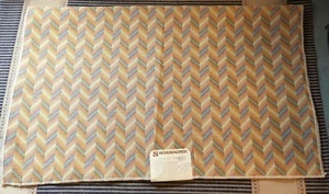 NEW Vintage Fabric Sample by Schumacher 26in x 26in Cabaret Chevron - Picture 1 of 5
