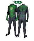 Green Lantern Jumpsuit Superhero Bodysuit Cosplay Costume Adult Kids Halloween