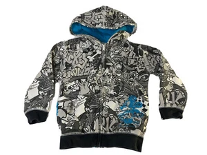 Disney Retro Comic Gray Childrens XS Full Zip Hoodie Mickey Pluto Goofy Donald - Picture 1 of 6