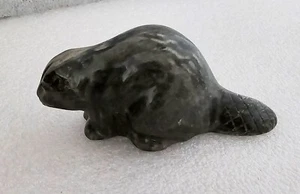 Vintage DORN KANADA ESKIMO INUIT KUNST geschnitzter Biberstein signiert 6 Zoll - Bild 1 von 9