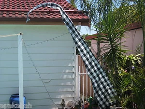 🕉 BALI "UMBUL UMBUL" BLACK / WHITE 4 METER CHECK TRADITIONAL FLAG SECURITY 🕉 - Bild 1 von 6