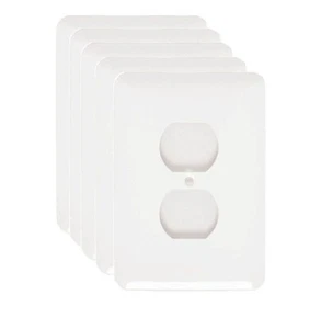 PACK OF 5 - Mulberry 1-Gang Midsize Duplex Wall Plate White 76701 - Picture 1 of 2