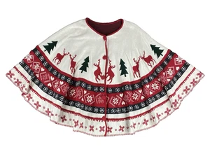 Poncho de reno de Navidad capa para mujer fiesta chal señora Claus suéter feo - Imagen 1 de 13