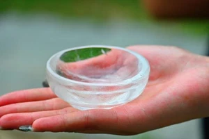 3" Natural clear quartz carved bowl Reiki Crystal ornament Heal decor Gift 1pc - Picture 1 of 10