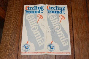 RARE 1923 CIRCLING AROUND TO CA. PACIFIC STEAMSHIP CO. BROCHURE - Picture 1 of 9