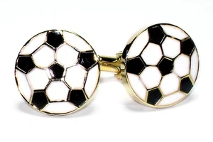 Gemelos en forma de bola de fútbol tono dorado para hombre - Imagen 1 de 2