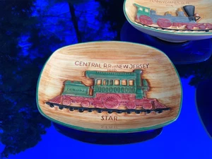 Pennsbury Pottery 3 placas de ferrocarril Penn RR, Camden & Amboy, Central RR de Nueva Jersey - Imagen 1 de 24