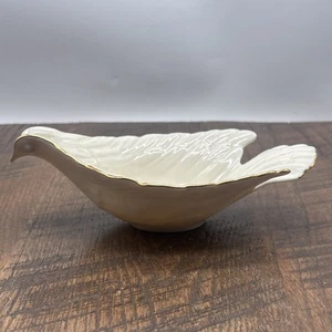Lenox China cremefarbene Taubenschale 24k Gold KOSTENLOSER VERSAND - HERGESTELLT IN DEN USA - Bild 1 von 9