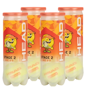 Head Stage 2 Orange Tennis Balls - 1 Dozen 4x3 Ball Can - Picture 1 of 2